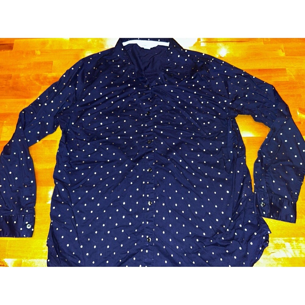 Women’s Old Navy Classic Style Collared Long Sleeve Navy/Gold Size Large